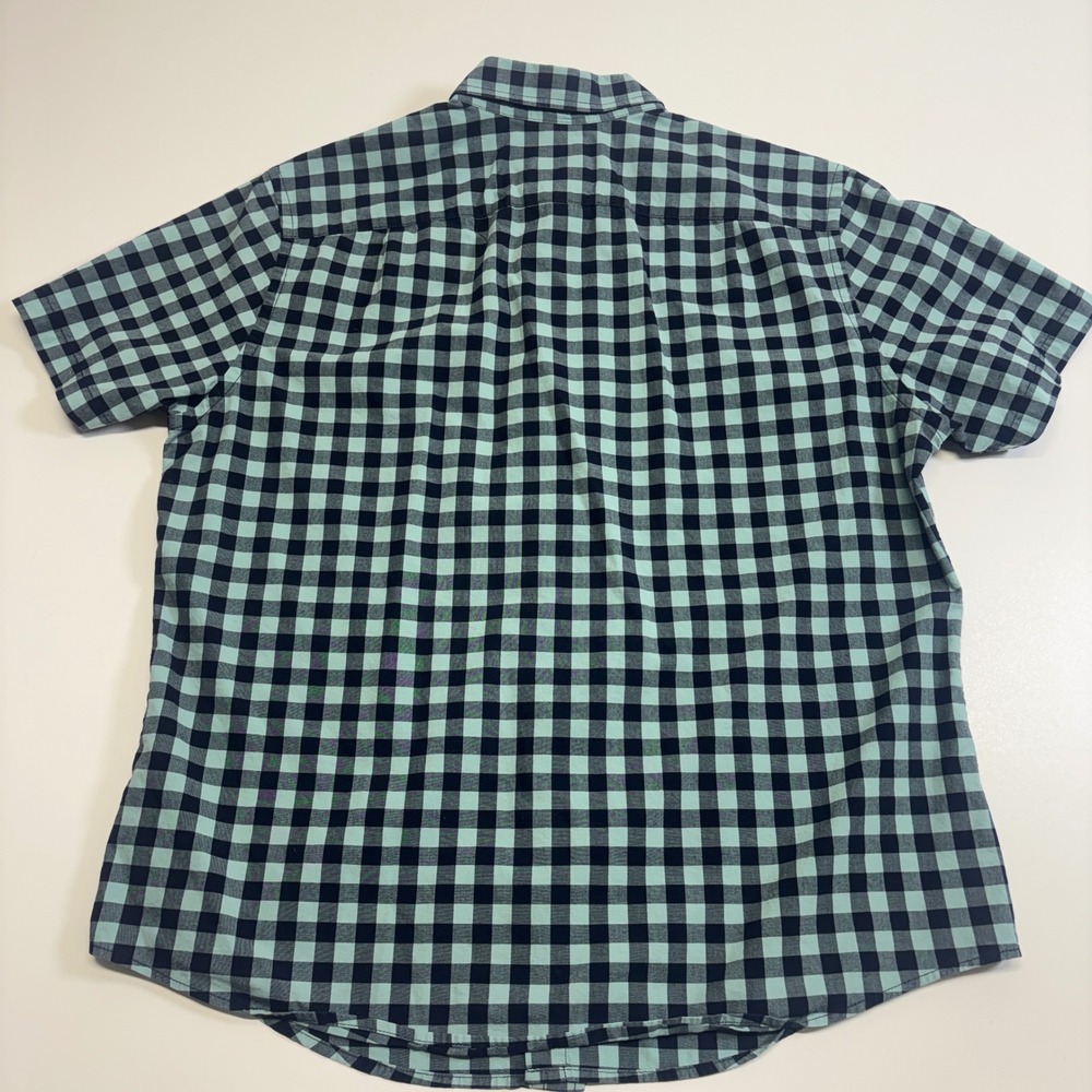 Goodfellow & Co Mens Large Northrop Shirt Blue Gingham Check Short Sleeve - Picture 7 of 13